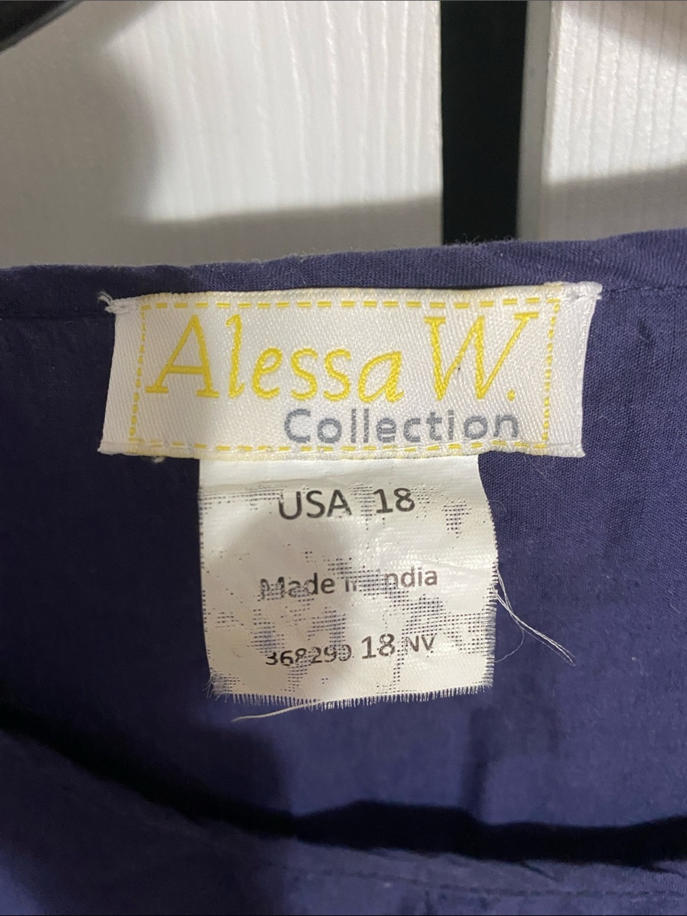 Alessa W Collection navy blue boho cotton shirt top blouse size 18 - Picture 6 of 8